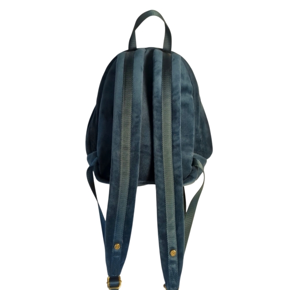 NEW Juicy Couture Bag Velvet Mini Backpack Blue Pockets Adjustable Ret$178 - Picture 4 of 7